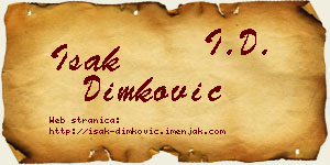 Isak Dimković vizit kartica